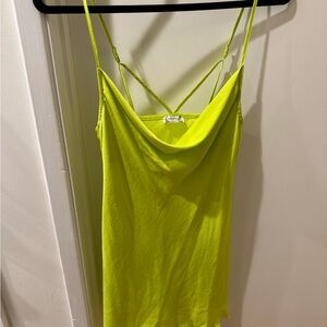 Lime Green Women's Cowl Neck Top